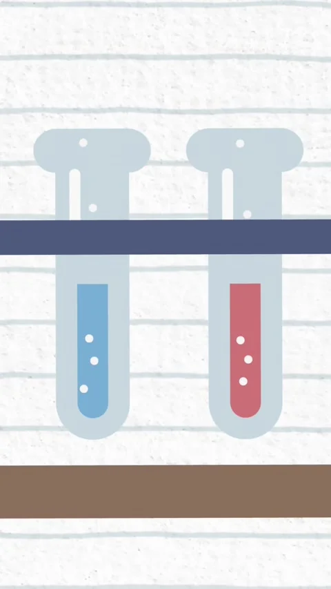 Digital animation of test tubes icon moving against white line paper in Stock Footage 319068332