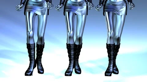 Digital Animation of three walking Manikins Stock Footage 48329548