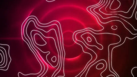 Digital animation of topography pattern against light trials in circles against Stock Footage 172333556