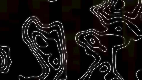 Digital animation of topography pattern moving against black background Stock Footage 162137150