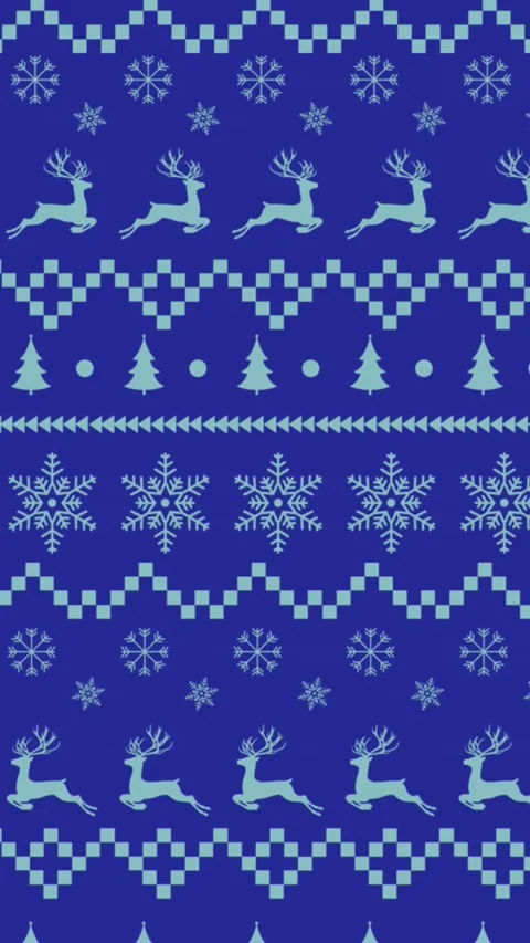 Digital animation of traditional christmas pattern with reindeer Stock Footage 343714495