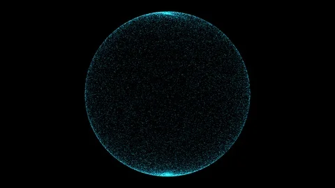 Digital animation of transparent globe shape with black background Video stock 86817394