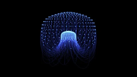 Digital animation of wave like moving figure Stock Footage 86817259