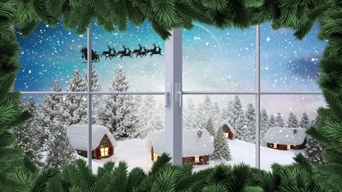 Digital Animation Of Window Frame Agains 