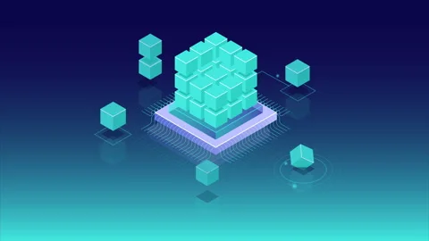 Digital animation work processor. Video with moving connection animation Stock Footage 109051376