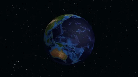 Digital Animation Zooming into Sabha Libya on Rotating Planet Earth Stock Footage 334769680