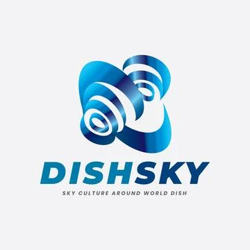 Digital Antenna Dish Logo Stock Illustration