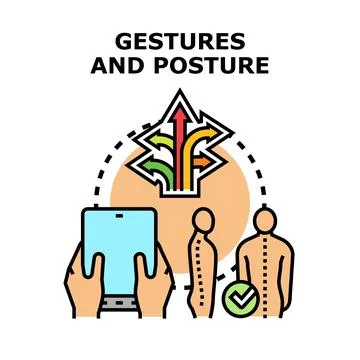 Digital app improving gestures and posture concept Stock Illustration