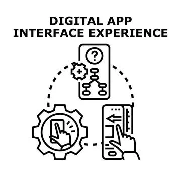 Digital app user interface experience development concept イラスト素材