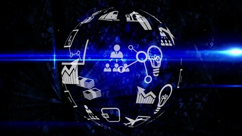 Digital application icons and binary codes Stock Footage 108872346