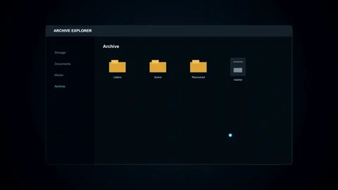Digital archive explorer user interface screen recording Stock Footage 346928099