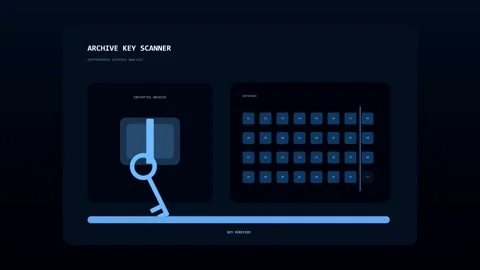 Digital archive key scanner interface animation stock footage 스톡 동영상 346981906