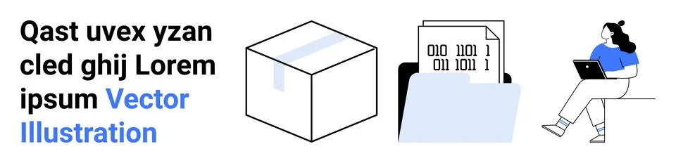 Digital Archive Solutions Efficient Data Management for Modern Workspaces Stock Illustration