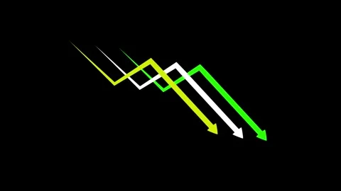 Digital Arrow Ascending business graph showing decrease business concept animati 库存影片 308496622