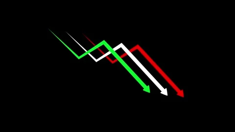 Digital Arrow Ascending business graph showing decrease business concept animati Stock Footage 308496624