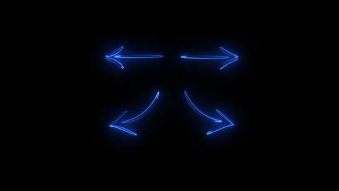 Digital arrow icons pointing left right and down Stock Footage 345833883