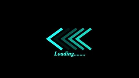 Digital arrow loading icon animation on black background. Video stock 332583599