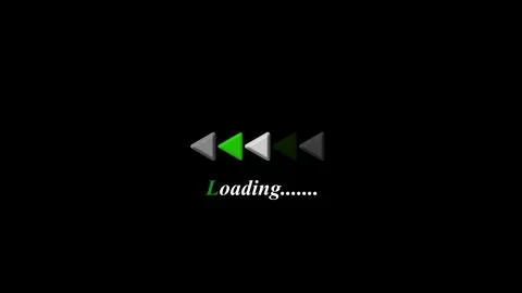 Digital arrow loading icon animation on black background. Stock Footage 332583751