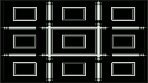 Digital art, abstract 3D black and white objects, Germany Stock Footage 138244931