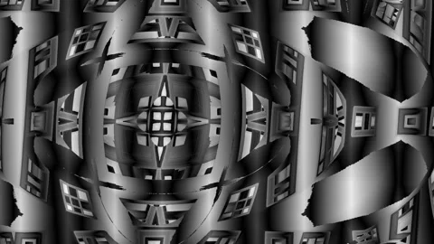 Digital art, abstract 3D black and white objects, Germany Stock Footage 138455254