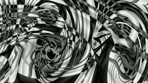Digital art, abstract 3D black and white objects Stock Footage 138985613