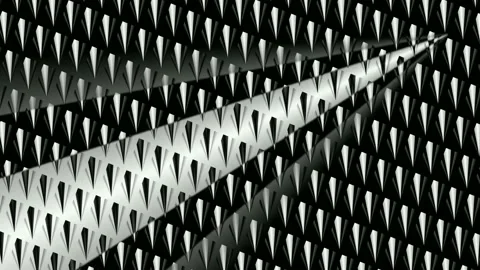 Digital art, abstract 3D black and white objects Stock Footage 139351385