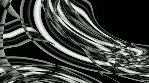 Digital art, abstract 3D black and white objects Stock Footage 139351558