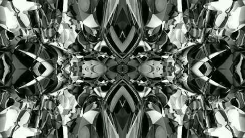 Digital art, abstract 3D black and white objects Stock Footage 139763869