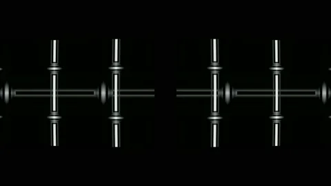 Digital art, abstract 3D black and white objects Stock Footage 140447845