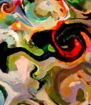 Digital art abstract pattern. Hand drawing modern style art print. Futuristic Stock Illustration