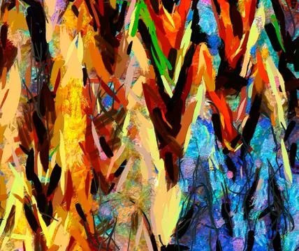 Digital art abstract pattern. Hand drawing modern style art print. Futuristic Stock Illustration