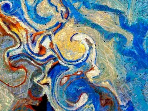 Digital art abstract pattern. Hand drawing modern style art print. Futuristic Stock Illustration