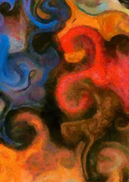 Digital art abstract pattern. Hand drawing modern style art print. Futuristic Stock Illustration