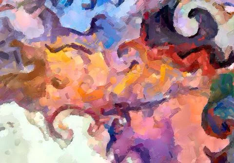 Digital art abstract pattern. Hand drawing modern style art print. Futuristic Stock Illustration