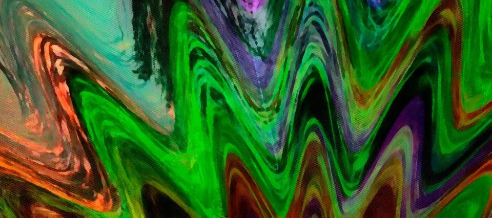 Digital art abstract pattern. Hand drawing modern style art print. Futuristic Stock Illustration