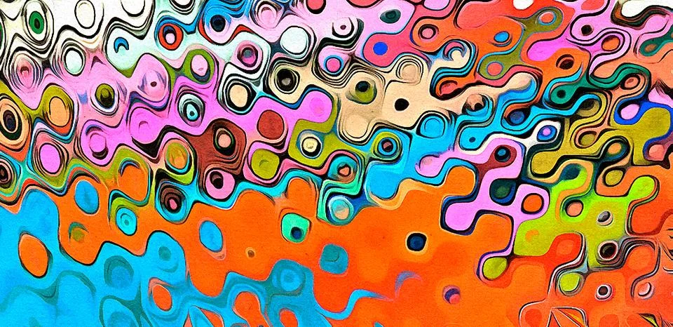 Digital art abstract pattern. Hand drawing modern style art print. Futuristic Stock Illustration