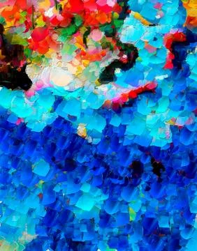 Digital art abstract pattern. Hand drawing modern style art print. Futuristic Stock Illustration