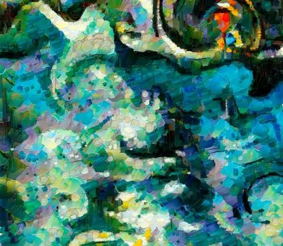 Digital art abstract pattern. Hand drawing modern style art print. Futuristic Stock Illustration