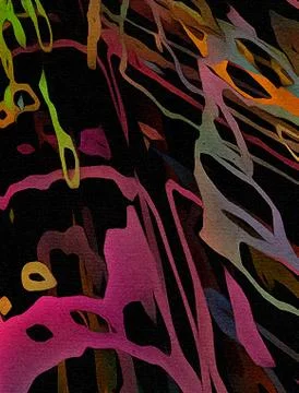 Digital art abstract pattern. Hand drawing modern style art print. Futuristic Stock Illustration