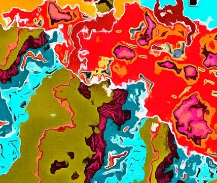 Digital art abstract pattern. Hand drawing modern style art print. Futuristic Stock Illustration