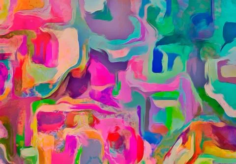 Digital art abstract pattern. Hand drawing modern style art print. Futuristic Stock Illustration