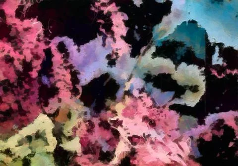 Digital art abstract pattern. Hand drawing modern style art print. Futuristic Stock Illustration