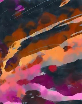 Digital art abstract pattern. Hand drawing modern style art print. Futuristic Stock Illustration