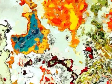 Digital art abstract pattern. Hand drawing modern style art print. Futuristic Stock Illustration