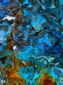 Digital art abstract pattern. Hand drawing modern style art print. Futuristic Stock Illustration