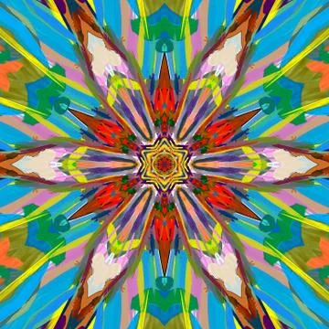 Digital art abstract pattern. Hand drawing modern style art print. Futuristic Stock Illustration