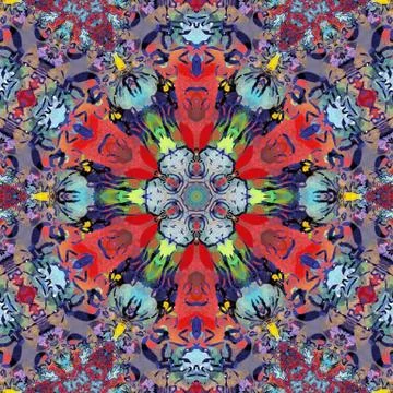 Digital art abstract pattern. Hand drawing modern style art print. Futuristic Stock Illustration