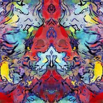 Digital art abstract pattern. Hand drawing modern style art print. Futuristic Stock Illustration