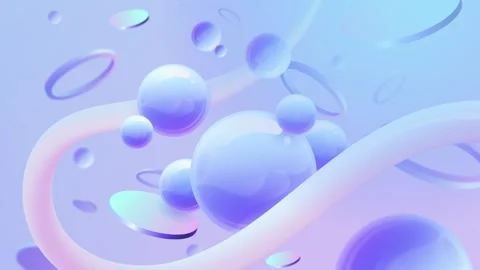 Digital art background floating 3D spheres and geometric forms. Stock Footage 330392591