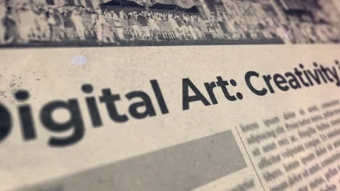 Digital Art Creativity in the Virtual Space  Newspaper Stock Footage 343462901